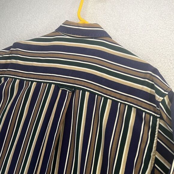Cherokee vintage striped button up collared long sleeve shirt size large - Picture 10 of 11